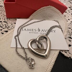 James Avery STERLING SILVER Retired Floating Heart Strings Pendant Necklace 925